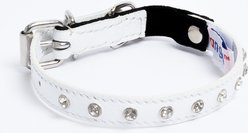 Angel Athens Rhinestone Standard Cat Collar, White, 10 x 1/2-in