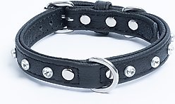 Angel Athens Rhinestone Standard Dog Collar, Black, 12 x 5/8-in