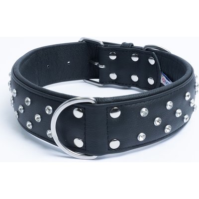 Angel Angel Athens Rhinestone Standard Dog Collar, Black, 28 x 2-in