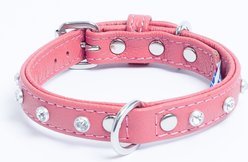 Angel Athens Rhinestone Standard Dog Collar, Pink, 12 x 5/8-in