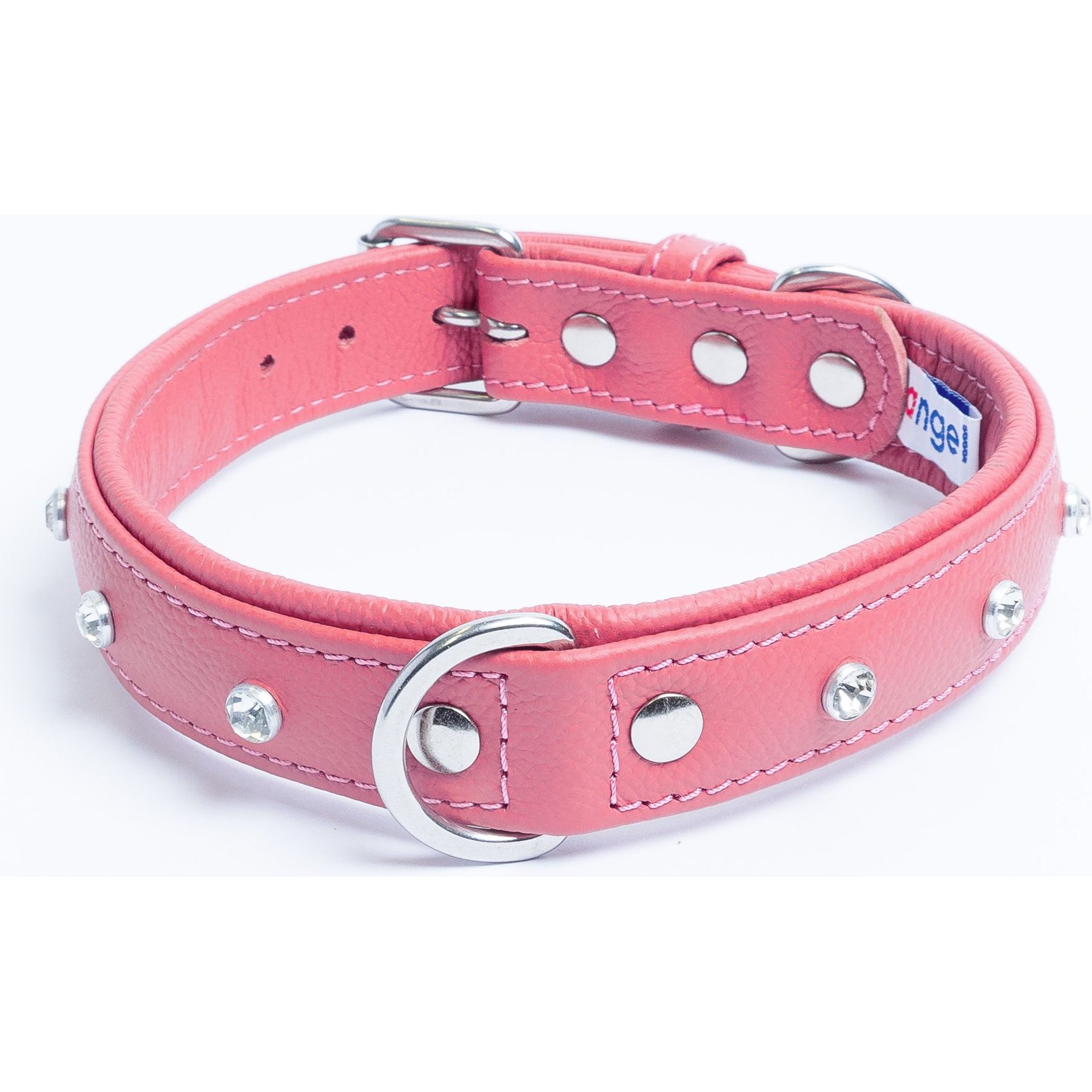 Angel Athens Rhinestone Standard Dog Collar, Pink, 22 x 1-in