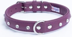 Angel Athens Rhinestone Standard Dog Collar, Purple, 22 x 1-in