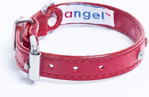 Show full view: Angel Athens Rhinestone Standard Dog Collar, Red, 10 x 1/2-in slide 2 of 6