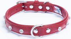 Angel Athens Rhinestone Standard Dog Collar, Red, 16 x 3/4-in