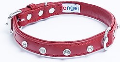 Angel Athens Rhinestone Standard Dog Collar, Red, 16 x 3/4-in slide 2 of 5