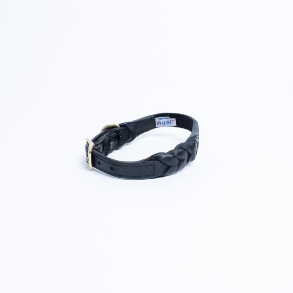 Angel Braided Leather Dog Collar