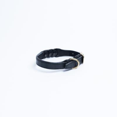 Show full view: Angel Braided Leather Dog Collar, Black, Medium: 12 to 16-in neck, 3/4-in wide slide 2 of 4