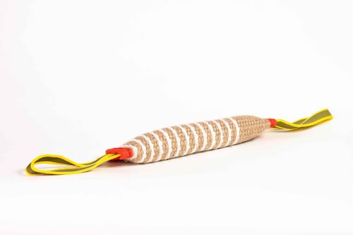 Show full view: Angel Endurance Jute Tug 2-Handle Tough Dog Tug Toy, Red slide 3 of 6