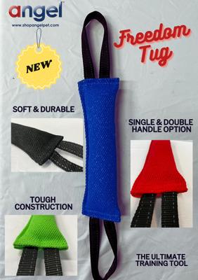 Show full view: Angel Freedom Tug 1-Handle Tough Dog Tug Toy, Red slide 3 of 6