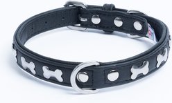 Angel Rotterdam Bones Standard Dog Collar, Black, 16 x 3/4-in