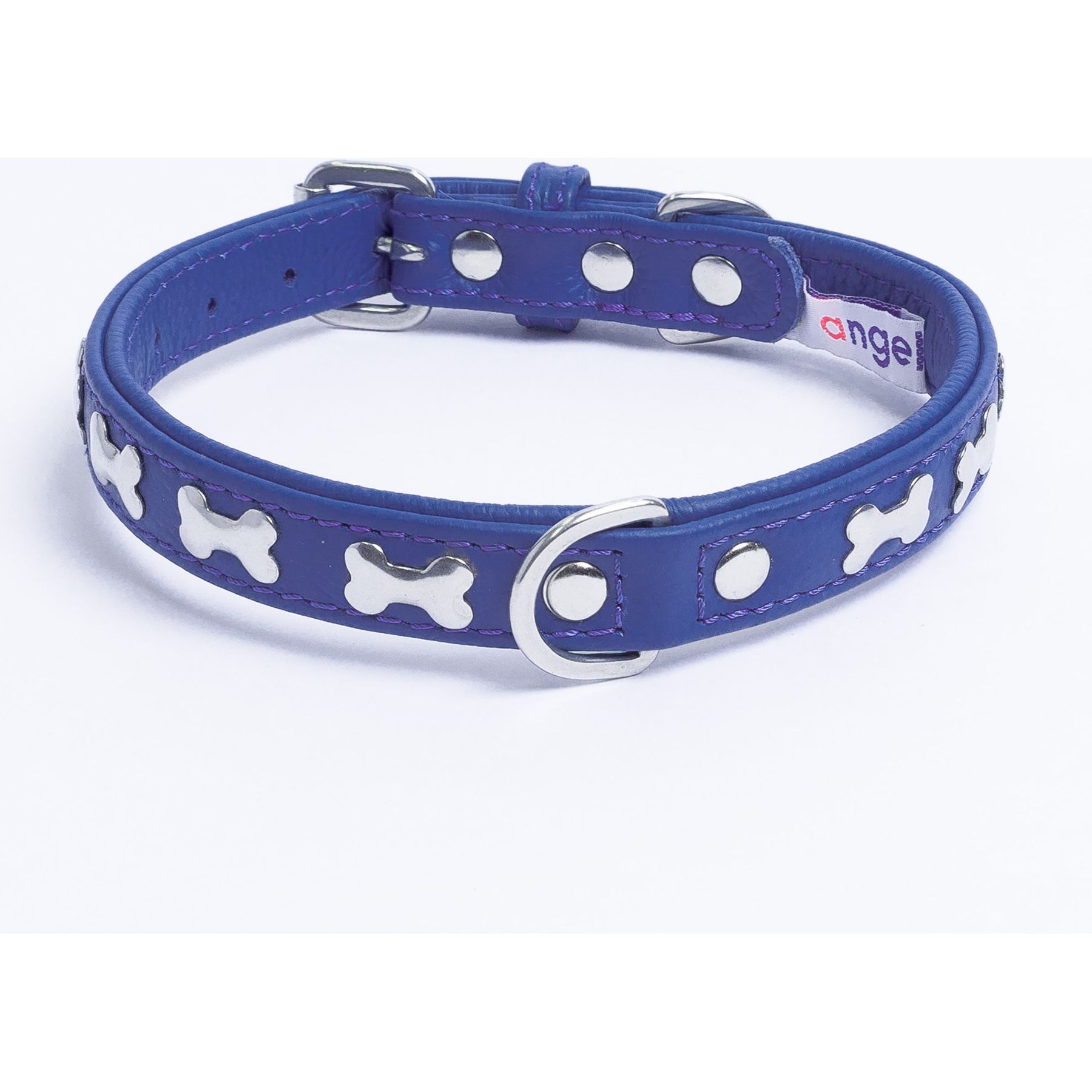 Angel Rotterdam Bones Standard Dog Collar, Blue, 18 x 3/4-in