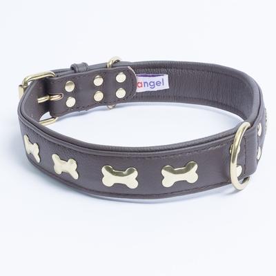 Show full view: Angel Rotterdam Bones Standard Dog Collar, Brown, 24" x 1.25" slide 3 of 7