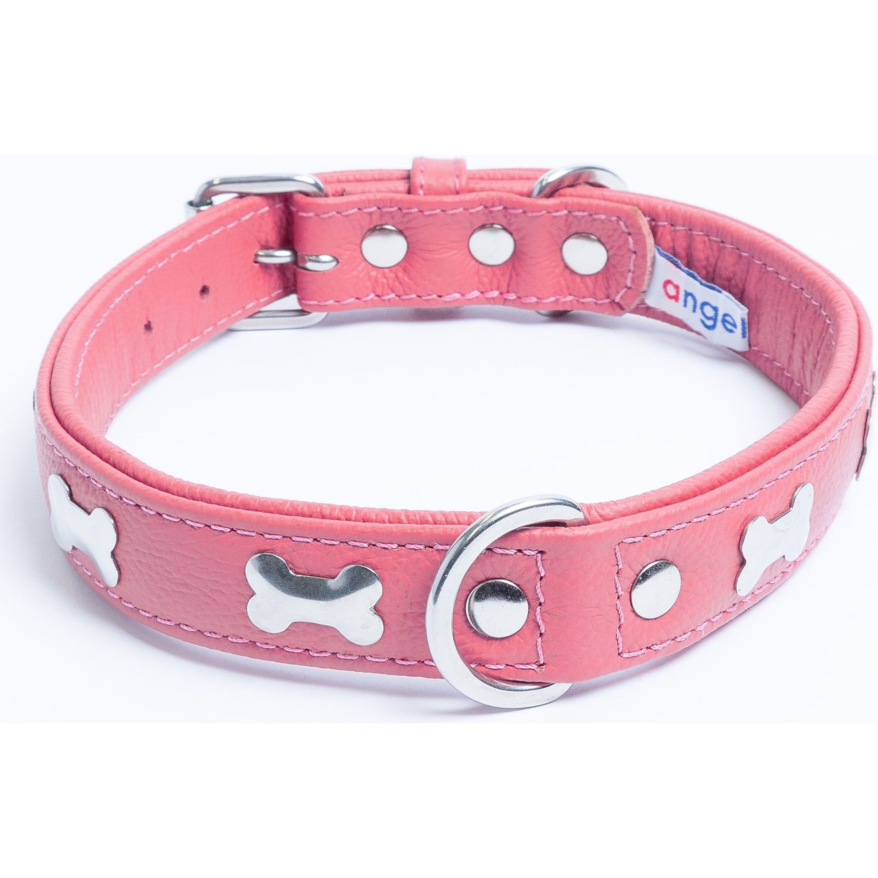 Angel Rotterdam Bones Standard Dog Collar, Pink, 22 x 1-in