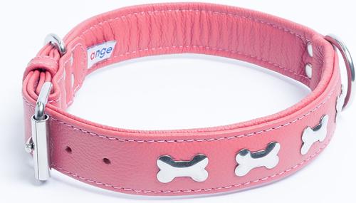 Show full view: Angel Rotterdam Bones Standard Dog Collar, Pink, 24" x 1.25" slide 2 of 6
