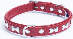 Angel Rotterdam Bones Standard Dog Collar, Red, 18 x 3/4-in
