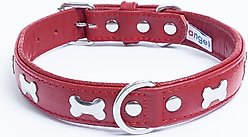 Angel Rotterdam Bones Standard Dog Collar, Red, 22 x 1-in