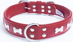 Angel Rotterdam Bones Standard Dog Collar, Red, 24" x 1.25"