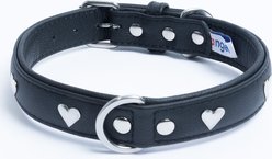 Angel Rotterdam Hearts Standard Dog Collar, Black, 22 x 1-in
