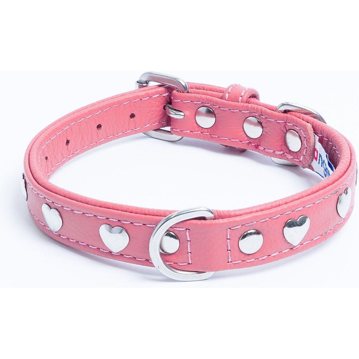 Angel Rotterdam Hearts Standard Dog Collar, Pink, 16 x 3/4-in
