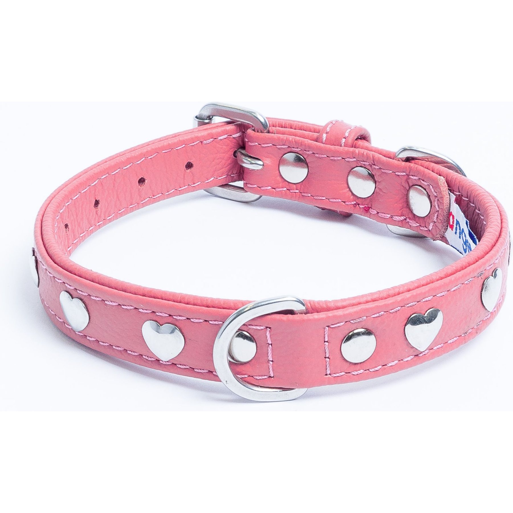 Angel Rotterdam Hearts Standard Dog Collar, Pink, 16 x 3/4-in