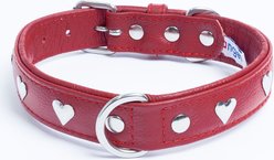 Angel Rotterdam Hearts Standard Dog Collar, Red, 22 x 1-in