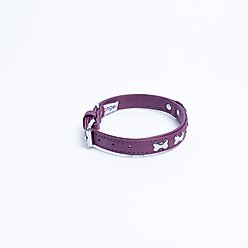 Angel Rotterdam Single-line Bones Leather Dog Collar, Orchid Purple, Medium: 12 to 16-in neck, 3/4-in wide slide 2 of 5