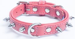Angel Rotterdam Single-line Spiked Standard Dog Collar, Pink, 12 x 5/8-in