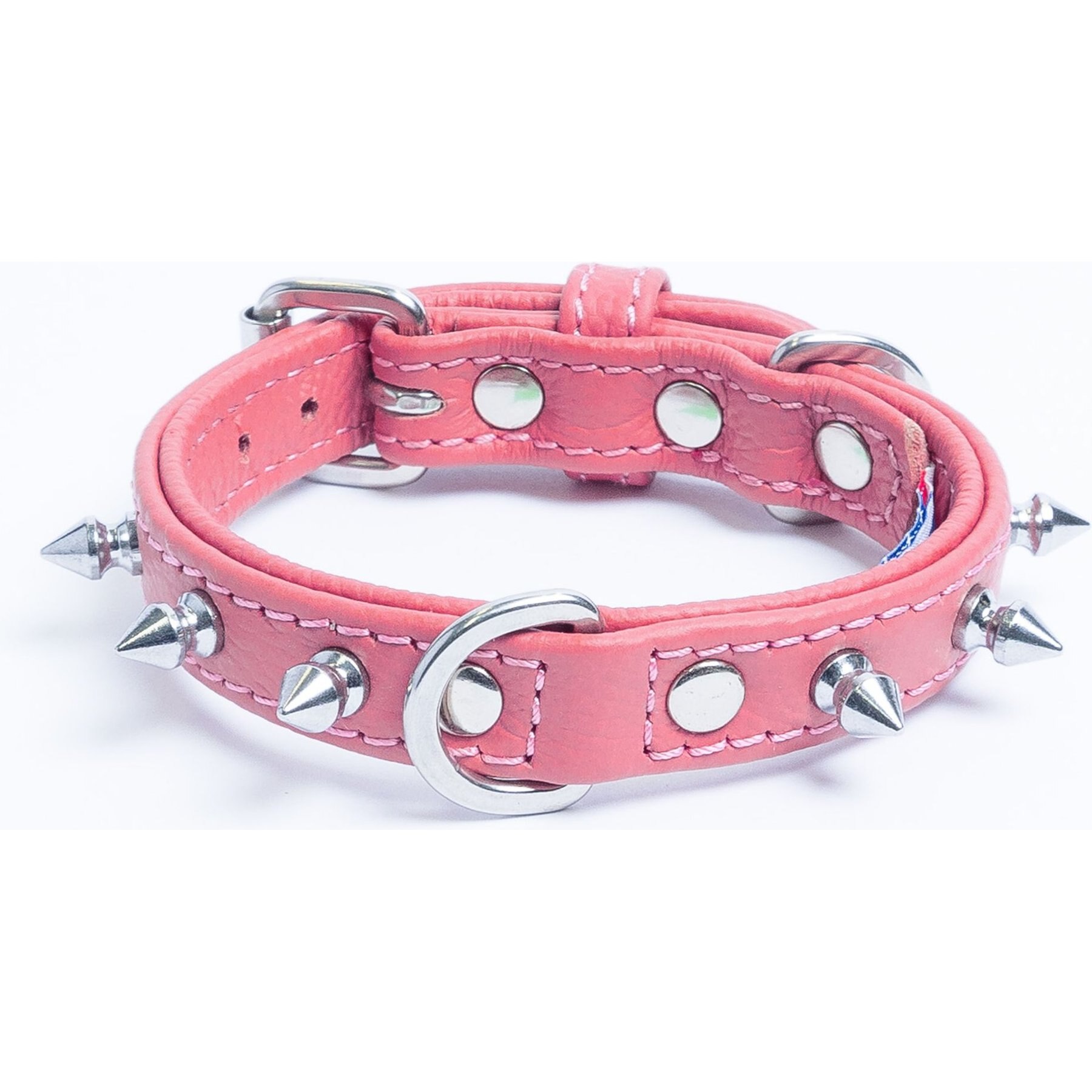 ANGEL Rotterdam Single-line Spiked Standard Dog Collar, Pink