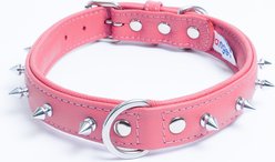 Angel Rotterdam Single-line Spiked Standard Dog Collar, Pink, 22 x 1-in