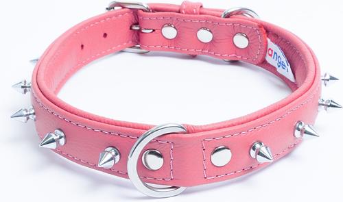 ANGEL Rotterdam Single-line Spiked Standard Dog Collar, Pink, 22 x