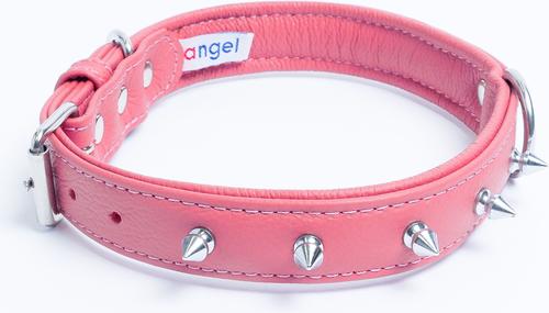 Show full view: Angel Rotterdam Single-line Spiked Standard Dog Collar, Pink, 22 x 1-in slide 2 of 6