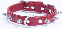 Angel Rotterdam Single-line Spiked Standard Dog Collar, Red, 12 x 5/8-in