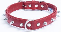 Angel Rotterdam Single-line Spiked Standard Dog Collar, Red, 22 x 1-in