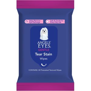 Angels' Eyes Face Eye & Paw Cleansing & Tear Stain Wipe for Dogs & Cats, 40 Count