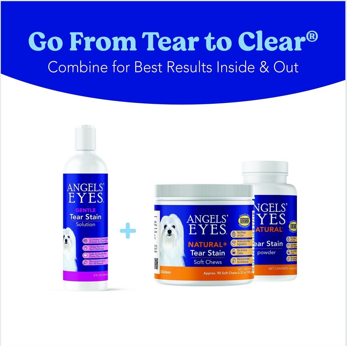 ANGELS' EYES Gentle Tear Stain Coat Solution for Dogs, 8-fl oz