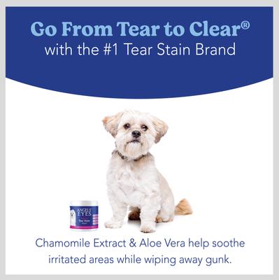 Show full view: Angels' Eyes Gentle Tear Stain Wipes, 100 count + Natural Chicken Flavored Soft Chew Tear Stain Supplement for Dogs & Cats, 120 count slide 4 of 10