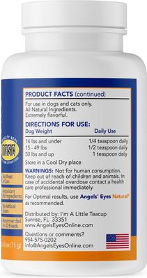 Show full view: Angels' Eyes Natural Chicken Flavored Powder Tear Stain Supplement for Dogs & Cats, 2.65-oz bottle slide 4 of 10
