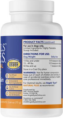 Show full view: Angels' Eyes Natural Plus Chicken Flavored Powder Tear Stain Supplement for Dogs & Cats, 2.64-oz bottle slide 3 of 10