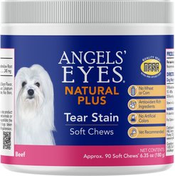 Angels' Eyes Natural Plus Tear Stain Beef Flavored Soft Chew Supplement for Dogs, 90 count