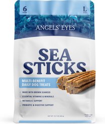 Angels' Eyes Sea Sticks Multi Benefit Daily Adult Crunchy Dog Treats, Large, 6 count