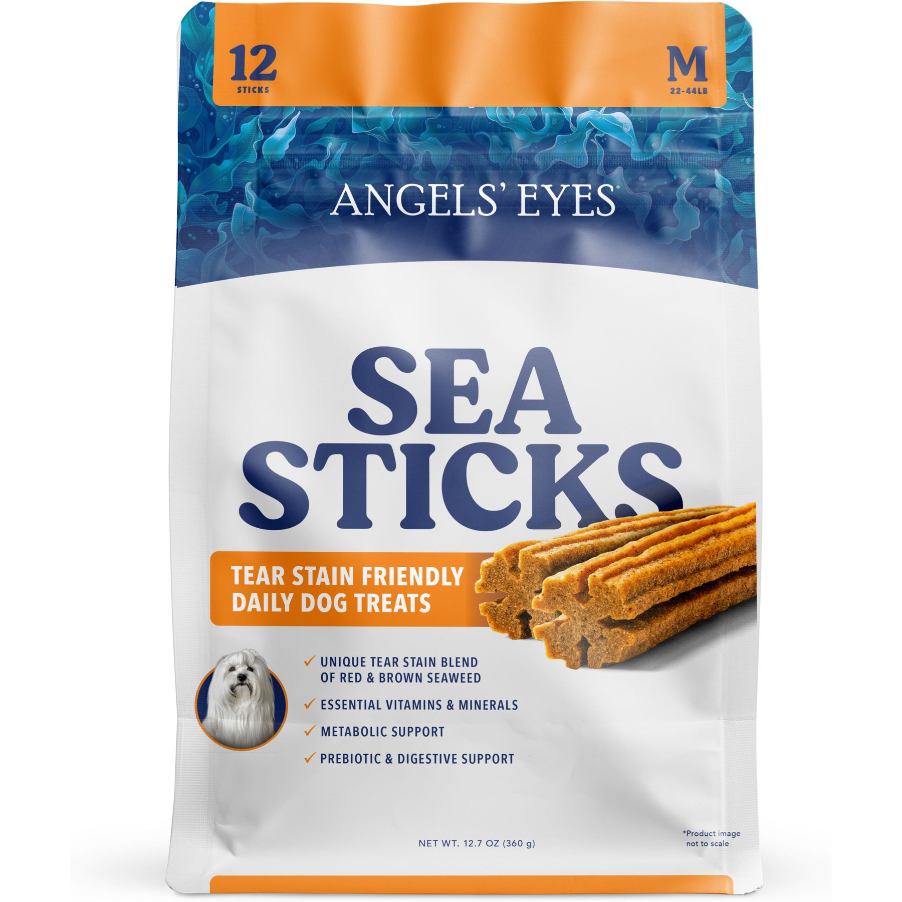 Angels' Eyes Sea Sticks Tear Stain Friendly Adult Crunchy Dog Treats, Medium, 12 count