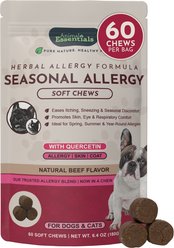 Animal Essentials Seasonal Itch & Redness Remedy Beef Flavored Chew Allergy Supplement for Dogs, 6.4-oz pouch, 60 count slide 1 of 9