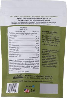 Show full view: Animal Health Solutions ProThrive Daily Digestive Aid Prebiotics & Probiotics Dog Supplement, 12-oz bag slide 3 of 4