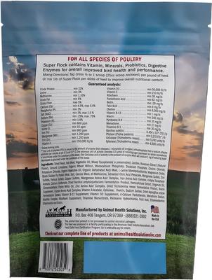 Show full view: Animal Health Solutions Super Flock Chicken Supplement, 1-lb bag slide 2 of 2
