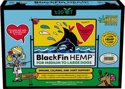 Animal Necessity BlackFin HEMP Immune & Joint Supplement for Medium & Large Dogs, .78-oz, 30 count