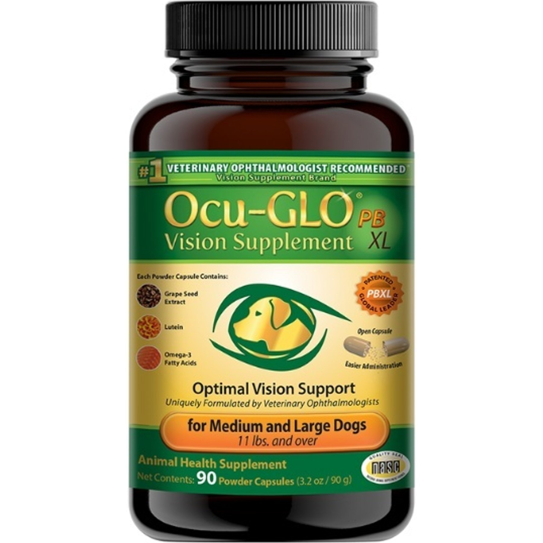 Animal Necessity Ocu-GLO Powder Blend Vision Medium & Large Dog Supplement, 90 count