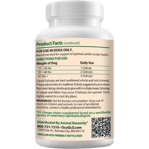 Animal Necessity Ocu-GLO Vision Supplement for Medium & Large Dogs, 90 count