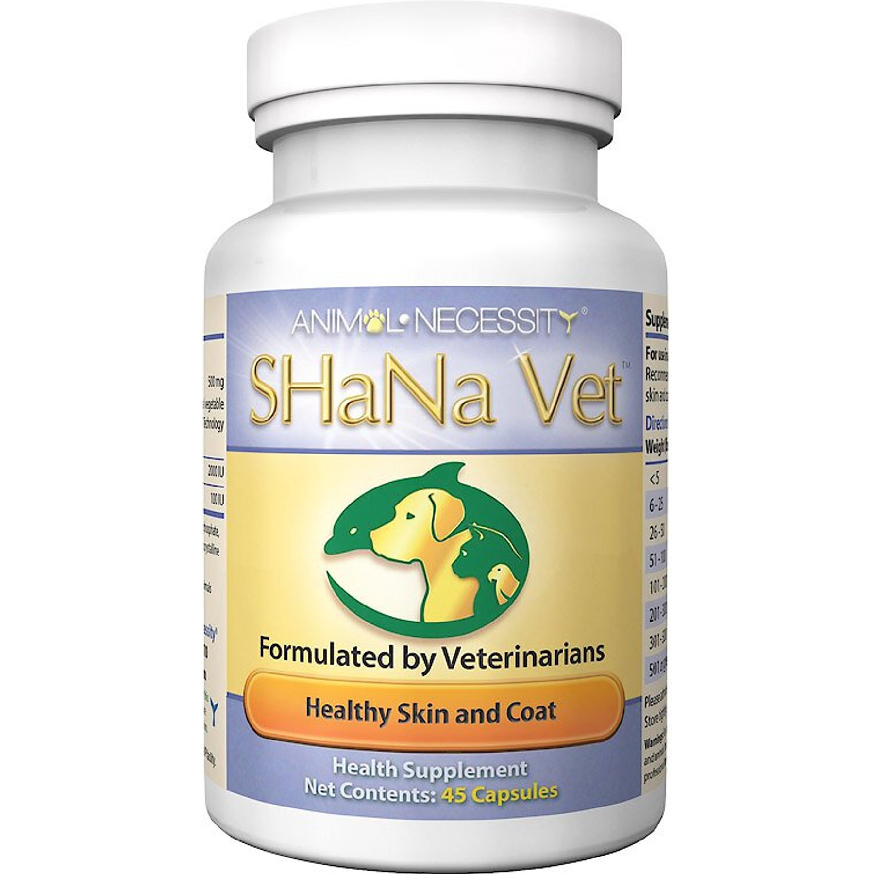 Animal Necessity SHaNa Vet Seasonal Allergy & Healthy Skin Support Dog & Cat Supplement, 45 count