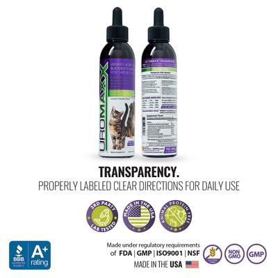 Show full view: Animal Nutritional Products UroMAXX Urinary, Kidney & Bladder Dog & Cat Supplement, 6-fl oz bottle slide 6 of 11
