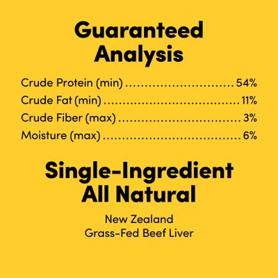 Show full view: Animals Like Us Grass-Fed Beef Liver Grain-Free Freeze-Dried Raw Dog Treats, 3-oz pouch slide 4 of 11